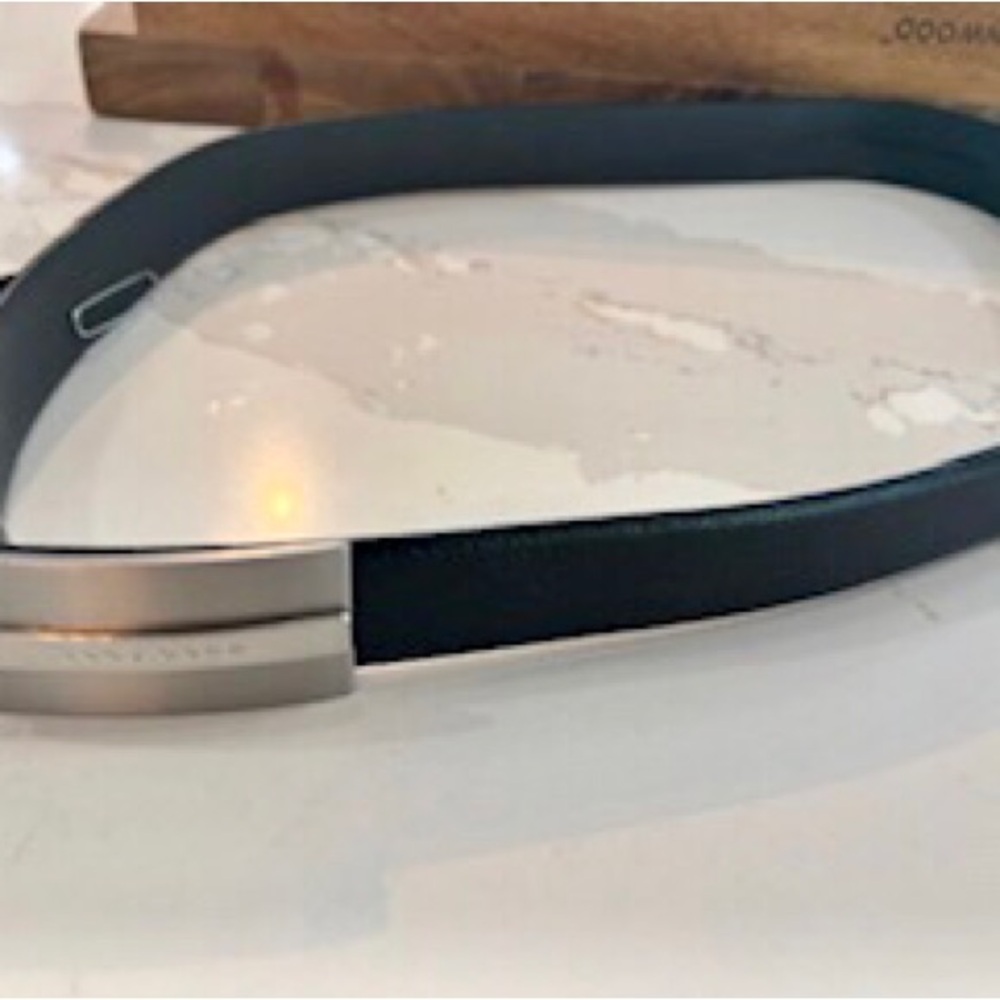 Hugo Boss Black Baxter 34 Leather Belt with Brushed Silver Buckle